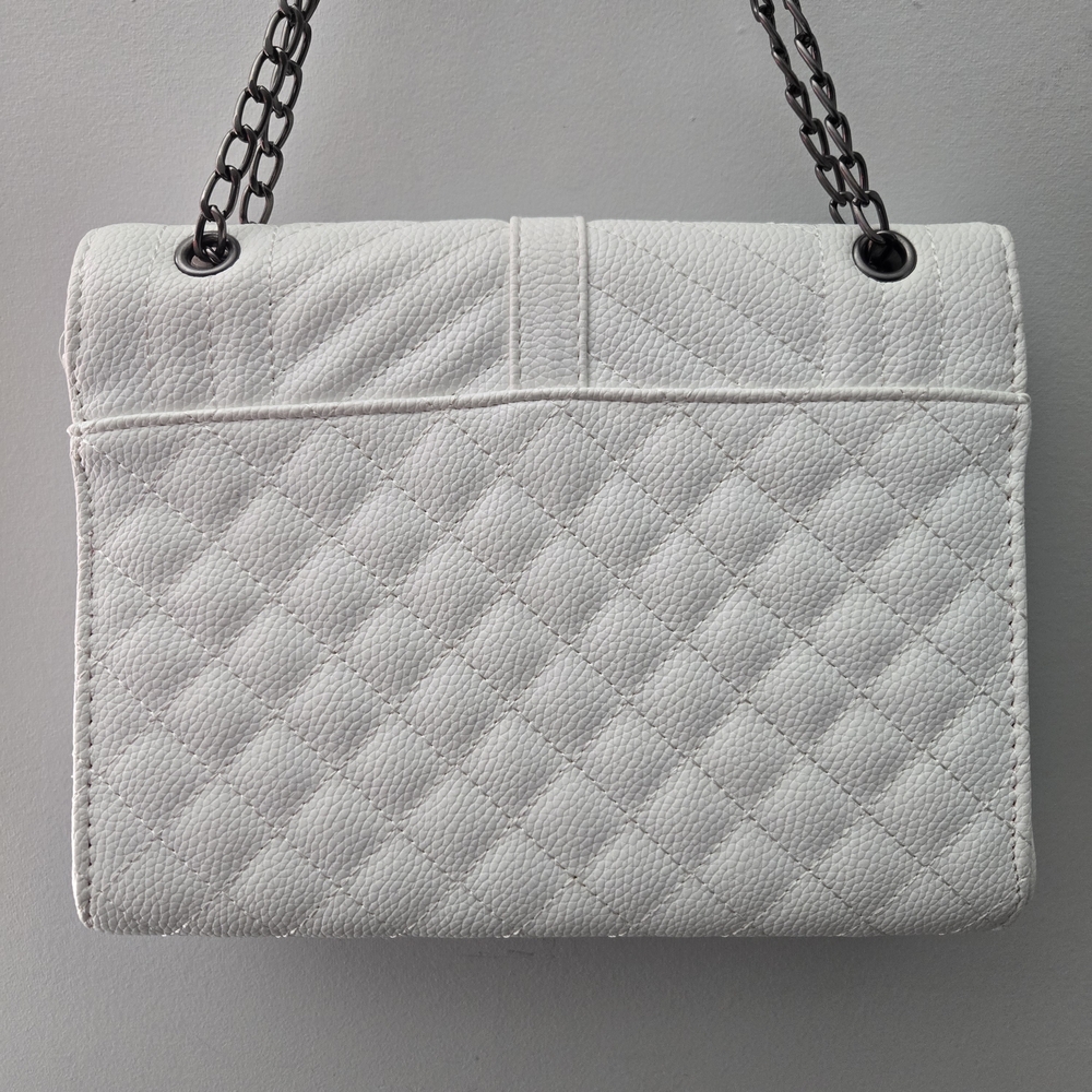 YSL SAINT LAURENT ENVELOPE MEDIUM MATELASSÉ LAMBSKIN WHITE - Picture 7 of 8